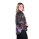 Platinum Πουκάμισα - Μπλούζα Μαύρη Με Χρωματιστά Floral Γυναικεία Mακρυμάνικη All Day Free Size - 187-GU - Image 2