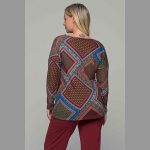 Gomore Μπλούζα Γκρενά Με Boho Σχέδιο Γυναικεία Και Ξεχειλωτό Γιακά All Day - 36115 - Image 2