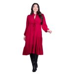 Platinum Φόρεμα Κόκκινο Γυναικείο Mε Κουμπιά Midi All Day Free Size - 96084-RD