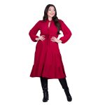 Platinum Φόρεμα Κόκκινο Γυναικείο Mε Κουμπιά Midi All Day Free Size - 96084-RD - Image 2