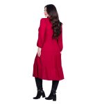 Platinum Φόρεμα Κόκκινο Γυναικείο Mε Κουμπιά Midi All Day Free Size - 96084-RD - Image 4