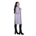 Platinum Ζακέτα Γκρι Γυναικεία Μακριά Casual Με Κουκούλα All Day Free Size - IT-1957-GR - Image 3