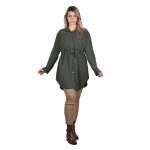 Platinum Πουκαμίσα Χακί Γυναικεία Σεμιζιέ Με Κουμπιά Και Ζώνη All Day Free Size -1363-GR - Image 2