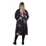 Platinum Καπαρτίνα Μαύρη Με Πολύχρωμα Floral Γυναικείο Midi Με Γιακά All Day Free Size - 156-GU - Image 8