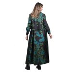 Platinum Φόρεμα Μαύρο Με Πράσινα Σχέδια Γυναικείο Μακρύ Με Κουμπιά All Day Free Size - 194-GU - Image 4