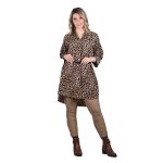 Platinum Πουκαμίσα - Φόρεμα Μαύρη Animal Print Γυναικεία Μακρυμάνικη All Day Free Size - 1956-RP - Image 2