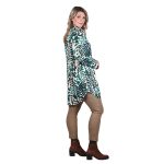 Platinum Πουκάμισο Πράσινο Εμπριμέ Γυναικείο Mακρυμάνικο Μακρύ All Day Free Size - 1965-GR - Image 2