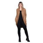 Platinum Ζακέτα Μπεζ Γυναικεία Μακριά Πλεκτή Casual Με Τσέπες All Day Free Size - 2098-ZB