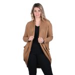 Platinum Ζακέτα Μπεζ Γυναικεία Μακριά Πλεκτή Casual Με Τσέπες All Day Free Size - 2098-ZB - Image 2