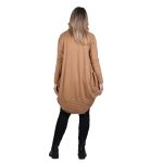 Platinum Ζακέτα Μπεζ Γυναικεία Μακριά Πλεκτή Casual Με Τσέπες All Day Free Size - 2098-ZB - Image 4