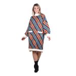 Platinum Φόρεμα Μπλέ - Κεραμιδί Γυναικείο Με Σχέδια Πλεκτό Boho Casual All Day Free Size - 228-42 - Image 3