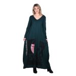 Platinum Φόρεμα Πράσινο Γυναικείο Απλικέ Maxi ''Νυχτερινό Ταξίδι Patchwork'' All Day - 232-PR - Image 2