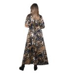 Gomore Φόρεμα Μπεζ - Μπλε Γυναικείο Με Boho Σχέδιο Κρουαζέ Μακρύ All Day Free Size - 26763 - Image 2