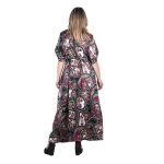 Gomore Φόρεμα Μαύρο - Ματζέντα Γυναικείο Boho Κρουαζέ Μακρύ All Day Free Size - 26763-MG - Image 2