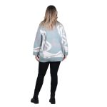 Platinum Μπλούζα Μέντα Με Γκρι Και Λευκό Γυναικεία Πλεκτή Casual Free Size - 3226-MD - Image 3