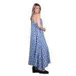 Platinum Φόρεμα Μπλε Με Εμπριμέ Γυναικείο Tιραντέ Eξώπλατο Μακρύ All Day Free Size - 42449-7 - Image 2