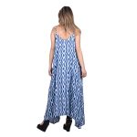 Platinum Φόρεμα Μπλε Με Εμπριμέ Γυναικείο Tιραντέ Eξώπλατο Μακρύ All Day Free Size - 42449-7 - Image 3