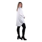 Platinum Πουκαμίσα Λευκή Γυναικεία Mακρυμάνικη Μακριά Σατινέ All Day Free Size - 5042-42-W - Image 2