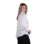 Platinum Πουκάμισο Λευκό Γυναικείο Mακρυμάνικο Με Πλισέ Μανίκια All Day Free Size - 5160-W - Image 2
