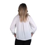 Platinum Πουκάμισο Λευκό Γυναικείο Mακρυμάνικο Με Πλισέ Μανίκια All Day Free Size - 5160-W - Image 3