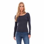 Platinum Μπλούζα Ανθρακί Γυναικεία Μακρυμάνικη Στενή Ελαστική Νεανική Casual - IT-6174-HR