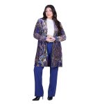 Platinum Ημίπαλτο Μωβ Με Πολύχρωμα Γήινα Σχέδια Γυναικείο Καθημερινό Free Size - 64-GU-V