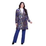 Platinum Ημίπαλτο Μωβ Με Πολύχρωμα Γήινα Σχέδια Γυναικείο Καθημερινό Free Size - 64-GU-V - Image 2