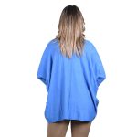 Platinum Πουλόβερ - Πόντσο Γαλάζιο Με Ζιβάγκο Γυναικείο Casual Φαρδύ All Day Free Size - 8215-GA - Image 3