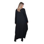 Platinum Φόρεμα Μαύρο Γυναικείο Απλικέ Maxi ''Υφασμάτινα Λουλούδια'' All Day - 840-BC - Image 2