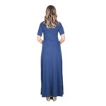 Fairyland Φόρεμα Μπλε Γυναικείο Μaxi Κοντομάνικο Casual Με Νότες - FM-5851-BL - Image 3