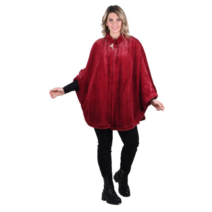 Gomore Κάπα Κόκκινη Γούνινη Γυναικεία Οικολογική Με Φόδρα All Day - GM-24499-RC - Image 5