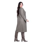 Gomore Φόρεμα Χακί Γυναικείο Μidi Καθημερινό Με Στυλ Ατσαλάκωτο - GM-24743-GR - Image 4