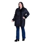 Gomore Ημίπαλτο Μαύρο Γυναικείο Μουτόν Με Τσέπες & Γούνα Casual Καθημερινό - GM-93451-BC