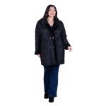 Gomore Ημίπαλτο Μαύρο Γυναικείο Μουτόν Με Τσέπες & Γούνα Casual Καθημερινό - GM-93451-BC - Image 2