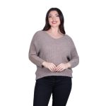 Platinum Μπλούζα Μόκα Γυναικεία Νεανική Με Ντεκολτέ Casual All Day Free Size - IT-100-MD - Image 2