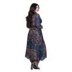 Platinum Φόρεμα Πετρόλ Με Εμπριμέ Σχέδιο Γυναικείο Κρουαζέ All Day Free Size - IT-126-KC - Image 4