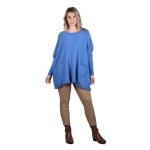 Platinum Μπλουζοφόρεμα Γαλάζιο Γυναικείο Μακρυμάνικο Πλεκτό Με Τσέπες Αll Day Free Size - IT-272-42-BL - Image 2