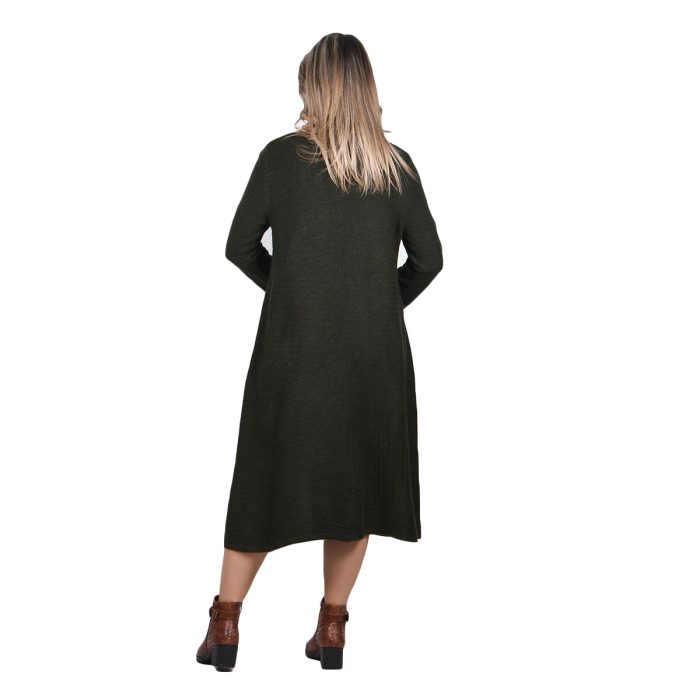 Platinum Φόρεμα Πράσινο Γυναικείο Πλεκτό Casual Εβαζέ All Day Free Size - IT-8422-PR - Image 3