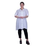 Platinum Πουκαμίσα Λευκή Γυναικεία Μακριά Λινή Με Κουμπιά All Day Free Size - LN-107-W