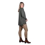 Platinum Μπλούζα Χακί Γυναικεία Μακρυμάνικη Με Τσέπες Καθημερινή ''Καρδιές Strass''-1029-J - Image 2