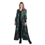 Platinum Φόρεμα Μαύρο Με Πράσινα Σχέδια Γυναικείο Μακρύ Με Κουμπιά All Day Free Size - 194-GU - Image 5