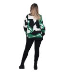 Platinum Μπλούζα Πράσινη Με Μαύρο Και Λευκό Σχέδιο Γυναικεία Πλεκτή Casual Free Size - 3226-GR - Image 3