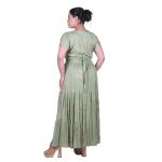 Platinum Φούστα Πράσινη Με Χρυσό Σχέδιο Γυναικεία Μακρυά All Day Free Size - 32448-GR - Image 4