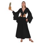 Platinum Παντελόνα - Ζιπ Κιλότ Μαύρη Γυναικεία Με Λάστιχο Αέρινη All Day Free Size - 62410-BC