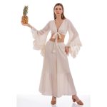 Platinum Παντελόνα - Ζιπ Κιλότ Εκρού Γυναικεία Με Λάστιχο Αέρινη All Day Free Size - 62410-BG