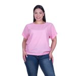Platinum Μπλούζα Ροζ Γυναικεία Κοντομάνικη Ζαπονέ All Day Free Size - 9349-RZ