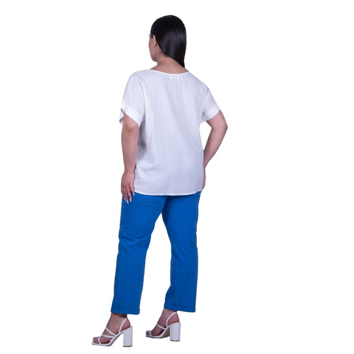 Fairyland Παντελόνι Μπλε Ρουα Γυναικείο Καλοκαιρινό Με Λάστιχο All Day - FM-83127-BL - Image 3