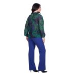 Platinum Μπλούζα Πράσινη Με Μωβ Floral Μακρυμάνικη Γυναικεία All Day Free Size - IT-184-GU - Image 6