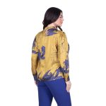 Platinum Μπλούζα Ώχρα Με Μωβ Λουλούδια Μακρυμάνικη Γυναικεία All Day Free Size - IT-189-GU - Image 3