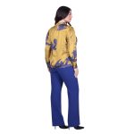 Platinum Μπλούζα Ώχρα Με Μωβ Λουλούδια Μακρυμάνικη Γυναικεία All Day Free Size - IT-189-GU - Image 6